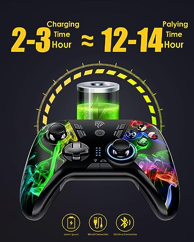 EasySMX PS3 Gaming Controller, Wireless 2.4G Gamepads with Vibration Fire Button Range up to 10m Support PC (Windows XP/7/8/10), Steam, PS3, Android, TV Box Portable Gaming Joystick