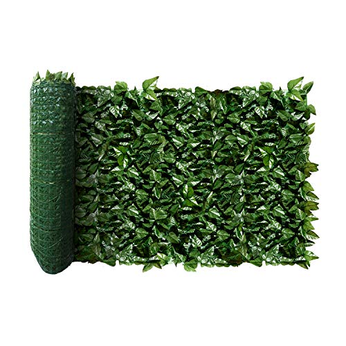 Windscreen4less 04'x20' Faux Leaf Privacy Fence Screen Artificial Laurel Leaves Fence Cover Wall Decoration for Patio Porch Deck Balcony Yard Indoor Outdoor