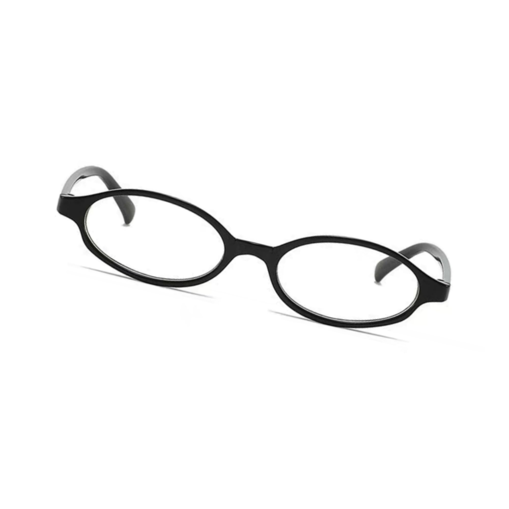 BOBUXLIIN Oval Fake Glasses Fashion Non Prescription Clear Glasses for Women Y2k Frame Trendy Accessories