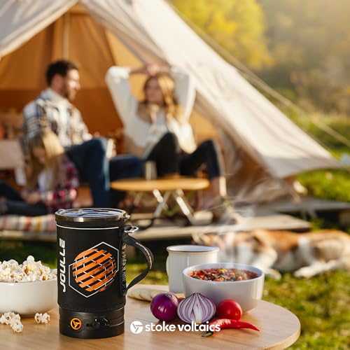 Stoke Voltaics Electric Kettle, Multi-Functional Portable Travel Water Boiler Cooker, 30 oz Electric Kettle for Coffee, Cooking, Popcorn Maker, Camping RV Essentials