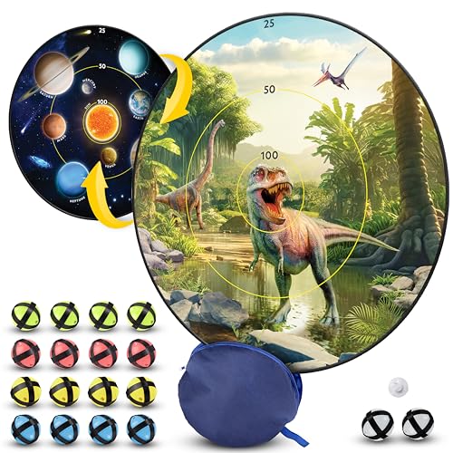 National Geographic Dart Board for Kids - Dart Ball Game Set with Lightweight 28" Reversible Dartboard and Sticky Balls in 4 Colors, Indoor Games for Kids, Kids Darts Game, Kids Dart Board