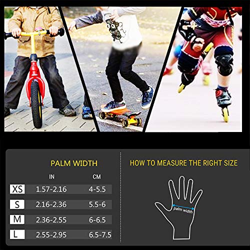MOREOK Kids Cycling Gloves,Gel Padding Bicycle Half Finger Pair Dog Bars, Fit Boy Girl Youth Age 2-11, Outdoor Sport Road Mountain Bike Gloves Blue-S