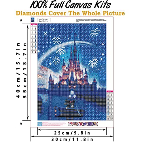 Diamond Art Kits for Castle DIY 5D Diamond Painting Kits for Adults Painting Kits for Rhinestone Embroidery Picture, Star Ice, 12x16 inch