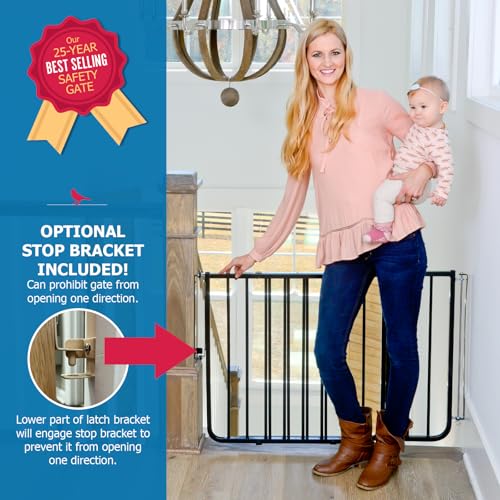 Cardinal Gates SS30 Stairway Special Baby Gate for Stairs - Adjustable Indoor Dog Gate - Aluminum Safety Gate for Kids & Pets - Can be Installed at Angles - 27 to 42.5 Inches Wide - White