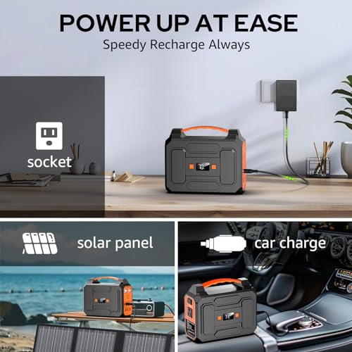 Portable Power Station Bank 146Wh/100W,Apowking Portable Power Bank with AC Outlet 110V for Camping Lithium Battery Backup 39600mAh Solar Charger Power Bank for Camping Home Outdoor Emergency