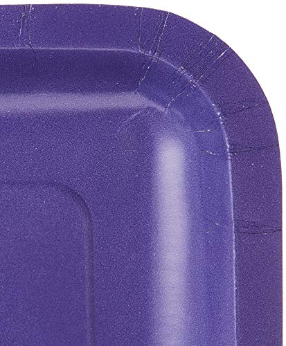 Creative Converting Touch of Color 18 Count Square Paper Lunch Plates, Purple