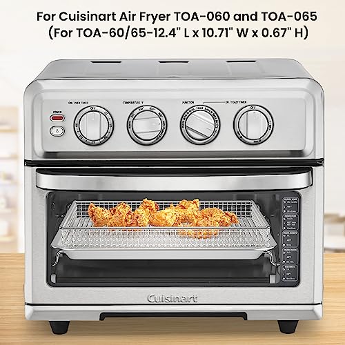 Stainless Steel Baking Tray Pan and Air Fryer Basket Compatible with Cuisinart Airfryer TOA-060 and TOA-065 (With Cuisinart Airfryer models TOA-060 and TOA-065)