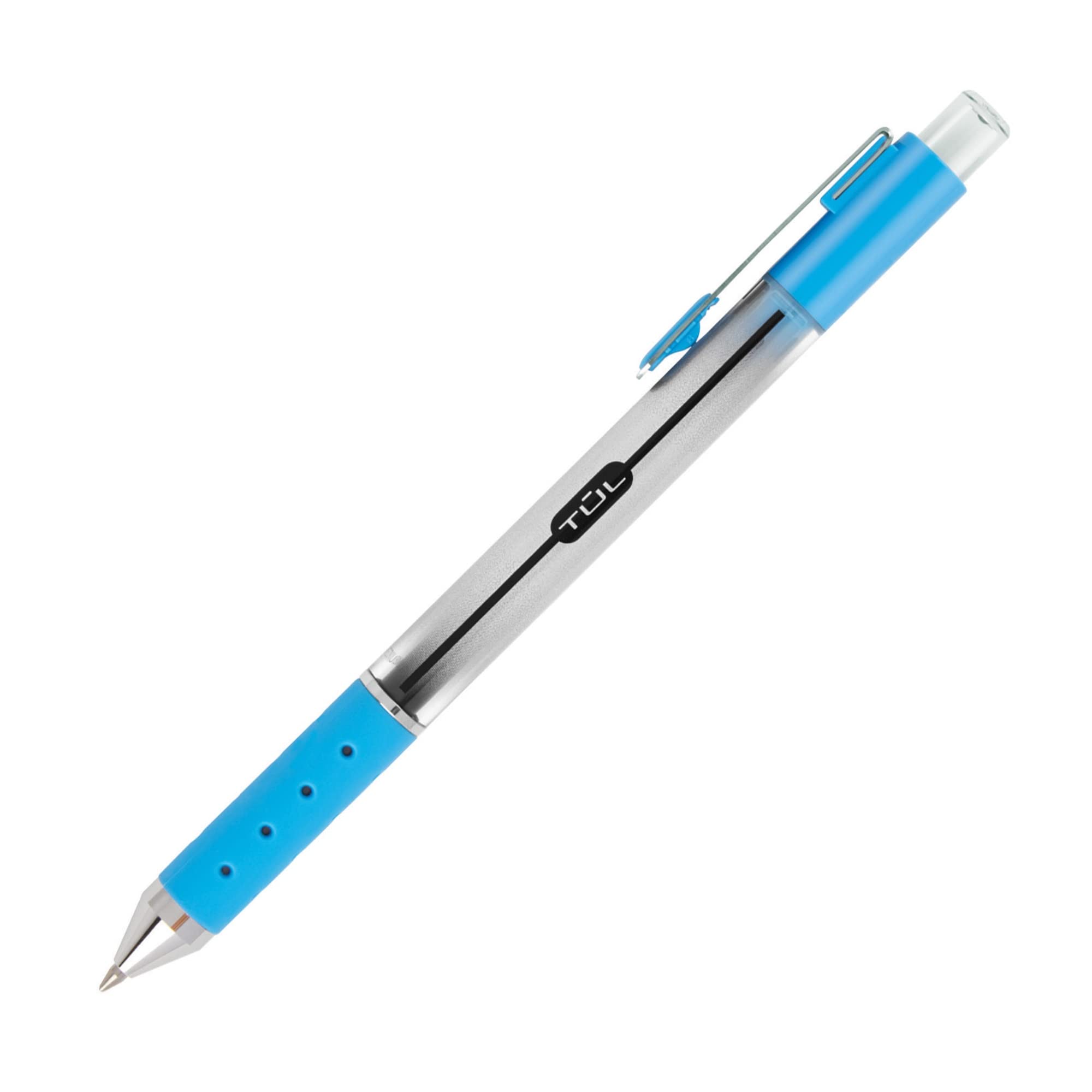 TUL Retractable Gel Pens, Needle Point, 0.5 mm, Gray Barrel, Assorted Bright Ink Colors, Pack Of 8