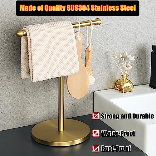 Alise Towel Rack T-Shape Hand Towel Holder Stand Towel Hanger Freestanding Headband Holder for Bathroom Vanity Countertop Table Kitchen,SUS304 Stainless Steel Matte Black