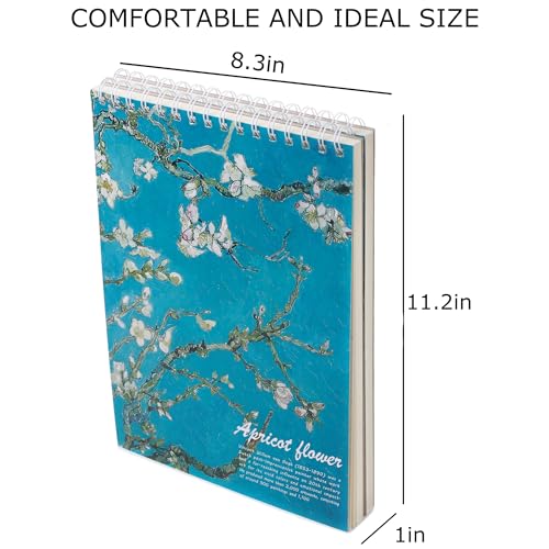 Almond Blossom Classic Art Sketchbook,98lb/160gsm Acid Free Thick Paper Drawing and Doodling,2 Pack of A4 Blank Spiral Bound Journal Notebook for Kids, Students and Adults.