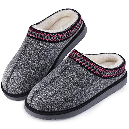 House Bedroom Slippers for Women Indoor and Outdoor with Fuzzy Lining Memory Foam（Baby Pink,5/6）