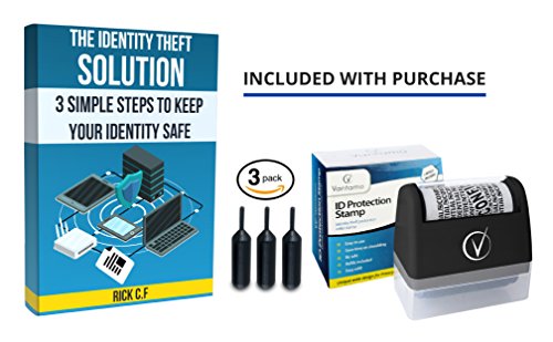 Identity Theft Protection Roller Stamps Wide Kit, Including 3-Pack Refills - Confidential Roller Stamp, Anti Theft, Privacy & Security Stamp, Designed for ID Blackout Security - Classy Black