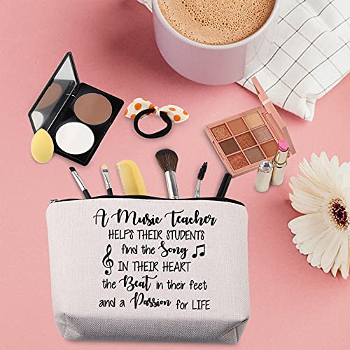 TSOTMO Music Teacher Makeup Bag Gift Music Gift for Piano Teachers and Musicians Teachers' Day Gifts Thanks Teacher Gift Graduation Gift (Music Teacher)