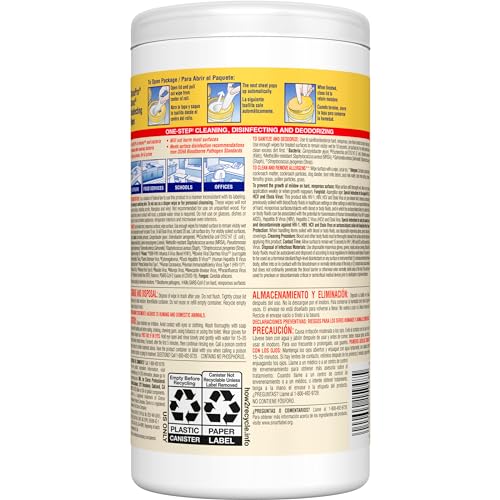 CloroxPro Clorox Disinfecting Wipes, Lemon Fresh, 75 Count, Pack of 6 (Package May Vary)