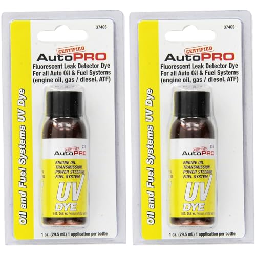 InterDynamics Certified Auto Pro Oil and Fuel System UV Dye Leak Detection for Cars & Trucks & More, 1 Oz, 374CS, Universal (Pack of 2)