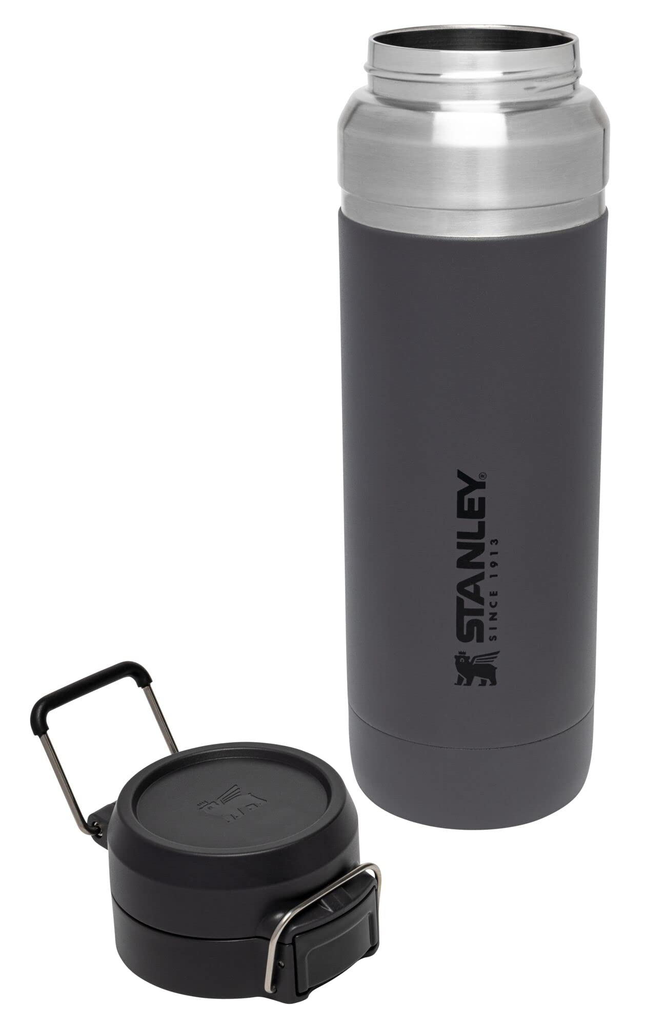 Stanley Quick Flip GO Water Bottle 36 OZ | Push Button Lid | Leakproof & Packable for Travel & Sports | Insulated Stainless Steel | BPA-Free | Charcoal