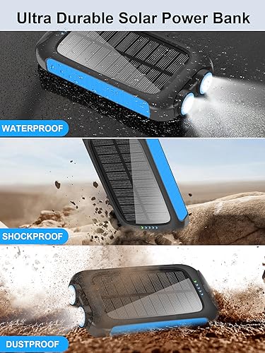 𝟮𝟬𝟮4 𝙐𝙥𝙜𝙧𝙖𝙙𝙚 Solar Power Bank -38800mAh Waterproof Portable Solar Phone Charger with LED Flashlight/Fast Charge USB C External Backup Battery Pack for All Cell Phones & Electronic Devices