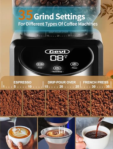 Gevi 12 Cup Programmable Drip Coffee Maker with Touch Screen, Fast and Strong Brew, Auto Shut-Off, 4-Hour Keep Warm Plate, Iced Coffee Option, Anti-Drip System, Permanent Filter