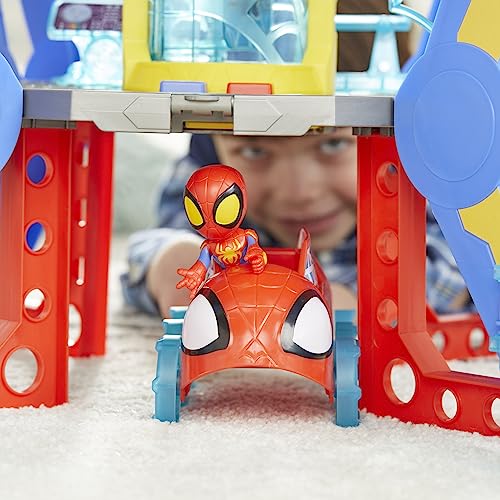 Spidey and His Amazing Friends Web-Spinners Web-Quarters, Kids Playset with Action Figure, Vehicle, and Accessories, Marvel Super Hero Toys, Ages 3 and Up