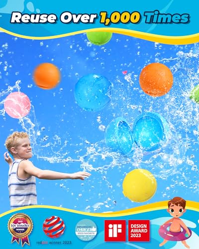 SOPPYCID 10PCS Reusable Water Balloons Quick Fill for Kids, Refillable Magnetic Water Balloons for Pool & Beach, Water Ball Toys for Summer Outdoor Games, Outside Activities