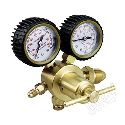 BACOENG Nitrogen Regulator with 0-800 PSI Delivery Pressure, Inlet Connection and 1/4-Inch Male Flare Outlet Connection