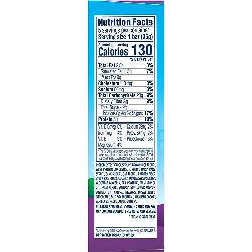 CLIF Kid Zbar Protein - Chocolate Chip - Crispy Whole Grain Snack Bars - Made with Organic Oats - Non-GMO - 5g Protein - 1.27 oz. (5 Pack)