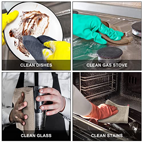 Nialnant 100% Cotton Kitchen Dish Towels,Waffle Weave Dish Cloths for Washing Dishes,Soft Absorbent Dish Rags,Quick Drying Cleaning Rags-12x12 in, 6 Pack