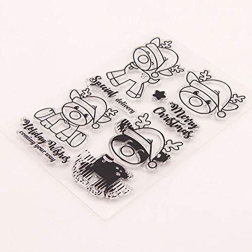 4.1 by 5.9 Inches Pig Cow Sheep Clear Rubber Stamps for Scrapbooking Card Making Christmas Craft Stamps