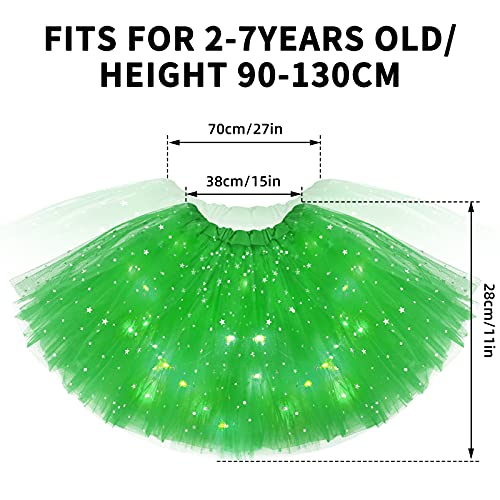 Girl Tutu Skirts, Magic Light Princess LED Dancing Skirt Tulle Ballet Black