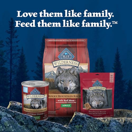 Blue Buffalo Wilderness Adult Wet Dog Food, High-Protein and Grain-Free, Made with Natural Ingredients, Rocky Mountain Recipe Red Meat Paté, 12.5-oz Can (12 count)