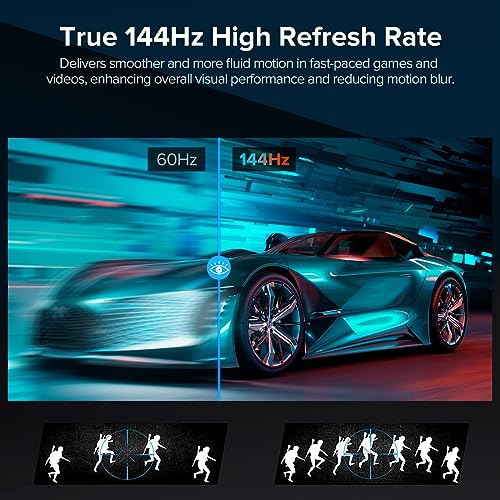 UPERFECT Portable Monitor 2K 144Hz 16.1" Portable Gaming Monitor for Laptop 2560x1440P QHD FreeSync HDR Ultra Slim Travel Monitor External Second Screen for PC Phone Game Console with Cover Stand