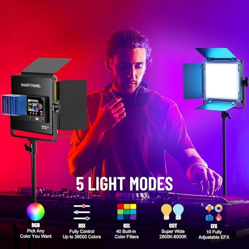 Mettlelite SPL210C RGB LED Video Light with APP Control, 360° Full Color RGB Panel Light, 2800K-8000K, CRI/TLCI 97+, 10 Scenes, Professional Photography Studio Lighting for YouTube/Stream/Photo/Video