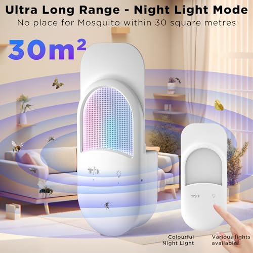 Fly Trap Indoor Plug-in 2-in-1 Flying Insect Trap with 7pcs Fly Trap Refill, Indoors Fly Trap Mosquito Trap with Night Light Gnat Traps for House Indoor Fly Trap for Moths Other Flying Insects