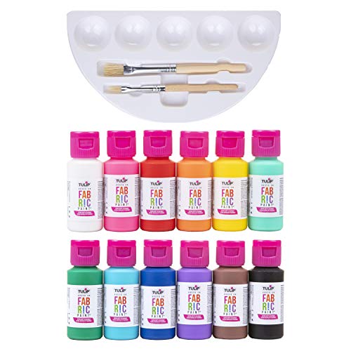 Tulip 40573 Palette Kit Brush-On Paint, 15 Piece, Multi