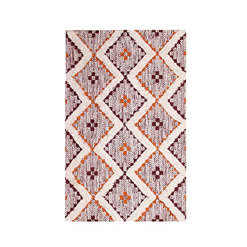 Superior Talluah | Indoor Printed Hand-Tuffed room decor for bedroom aesthetic area rug for living room | 2' x 3' | Apricot-Brick Red