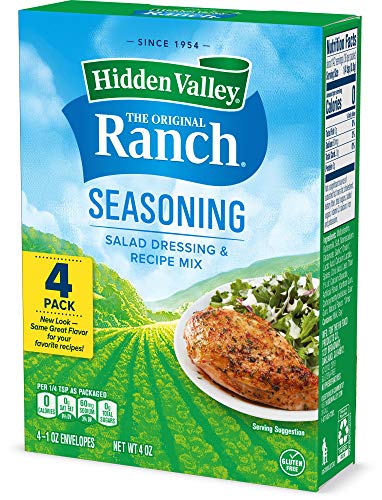 Hidden Valley Original Ranch Salad Dressing and Seasoning Mix, 1 Ounce Packet, Pack of 4 (Package May Vary)
