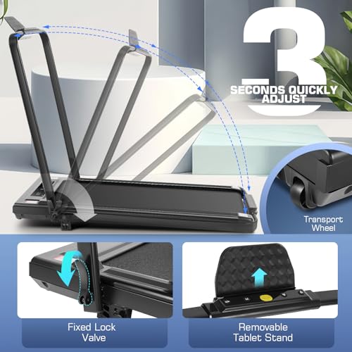ANCHEER Under Desk Treadmill, 2.5HP Walking Pad Treadmill with Remote Control, Portable Compact Walking Treadmill for Home/Office/Gym, Installation-Free