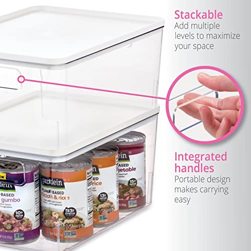 Rosanna Pansino x iDesign Recycled Plastic Kitchen Storage Bin with Lid, Clear Bin/Marshmallow Lid, 6" x 12" x 6"