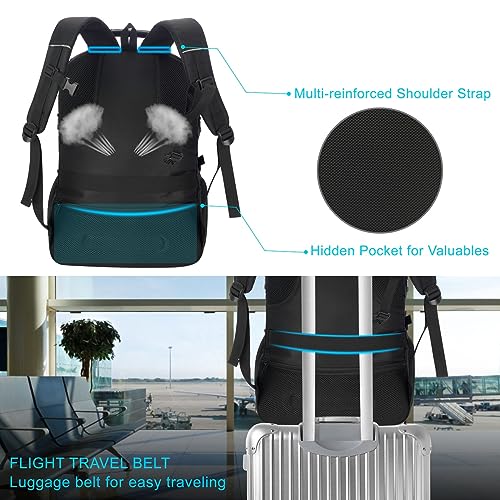 VESERI Boy School Backpack with Shoe Compartment,Gym Backpack with 17.3 inch Laptop Compartment for Men Women,Teens Bookbag College Student Travel Mochilas Escolares para Adolescentes