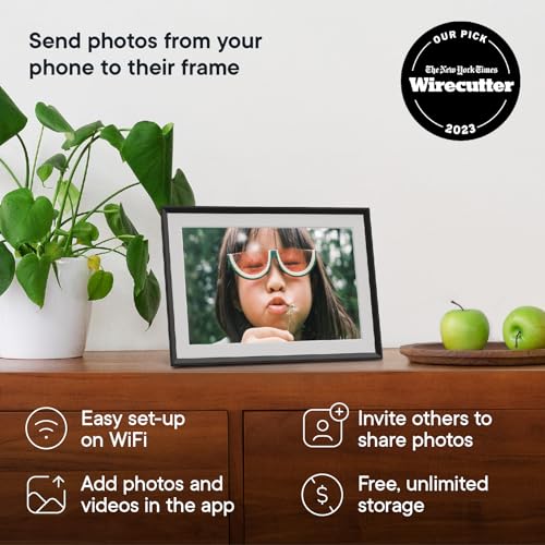 Aura Digital Picture Frame - 10.1" HD Mat Display | Wirecutter's Best Digital Frame for Gifting - Send Photos Directly from Your Phone from Anywhere | Quick & Easy Setup Over WiFi - Free App | Black