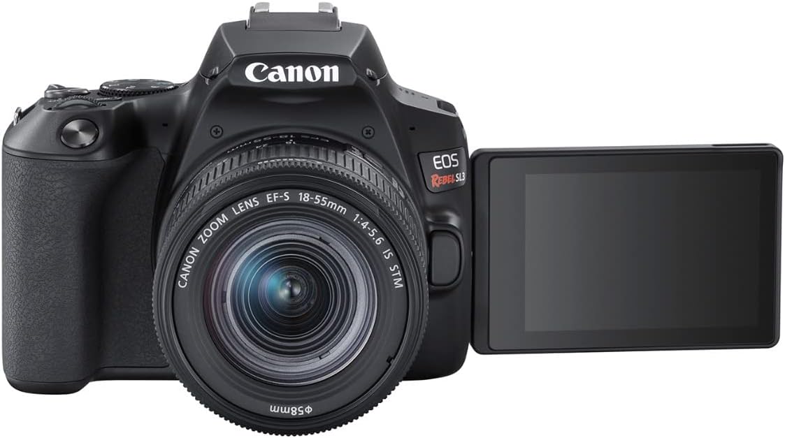 CANON EOS Rebel SL3 DSLR Camera, Built-in Wi-Fi, Dual Pixel CMOS AF and 3.0 inch Vari-Angle Touch Screen, Body, Black