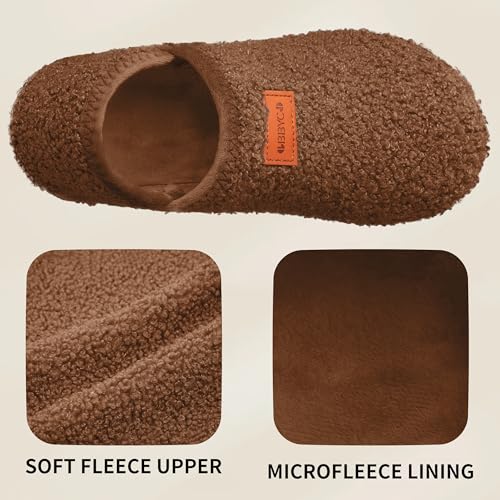 OBBYCO Women's Men's Fuzzy Fur Slippers Casual House Shoes Non Slip Barefoot Slipper Socks Warm Closed Back Indoor Outdoor Shoes