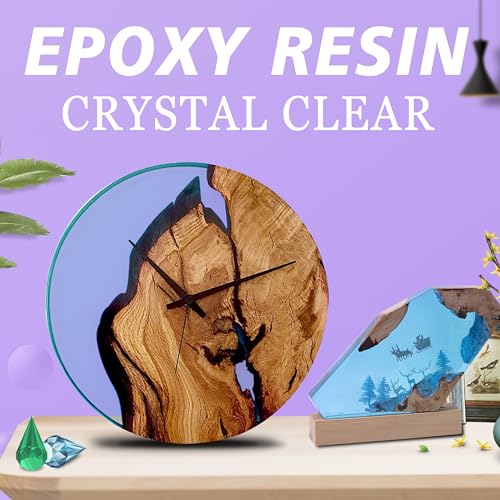 0.5 Gallon Crystal Clear Epoxy Resin, Resin Epoxy Table Top, No Yellowing & No Bubbles, Self Leveling 1:1 Mix for DIY Jewelry, Art Casting Resin Epoxy Kit