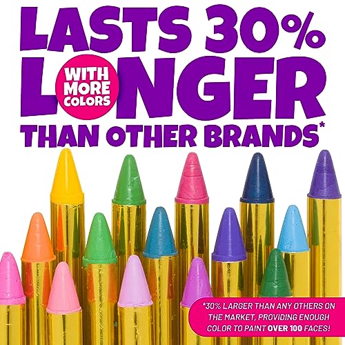 Blue Squid Face Paint Crayons for Kids - 18pcs XL Non-Toxic, Washable Body Paint Crayons - Our Face Painting Kit Makeup Sticks are Easy to Use, Safe for Sensitive Skin and Perfect for a Kids Party