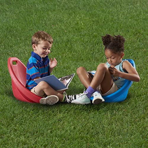 American Plastic Toys Kids Scoop Rocker Chairs for Toddlers & Kids Ages 3 and Up | 4-Pack Blue | Made in USA from Safe Plastics | Great for Indoor and Outdoor Activities