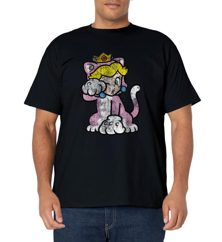 Super Mario 3D Bowser's Fury Princess Peach Cat Portrait T-Shirt