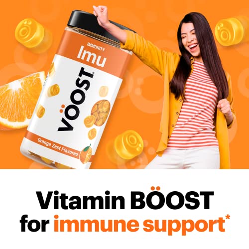 Voost, Immunity Gummies, Vitamin C Supplement with Zinc, Acerola & Echinacea, Supports a Healthy Immune System*, Adult Chewable Vitamin, Orange Zest Flavored, 30 Day Supply - 90 Count