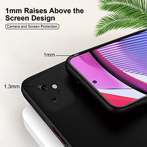 HAII Slim Liquid Silicone Case for Moto G Power 5G,with Scratch-Resistant Microfiber Lining Anti-Slip and Shock Absorption Soft Silicone Protective Case for Motorola Moto G Power 5G 2023 (Black)