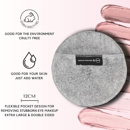 Ogato Reusable Makeup Remover Pads - 6pc Reusable Face Pads, Makeup Eraser for All Skin Types - Washable Microfiber Cloths - With Free Laundry Bag