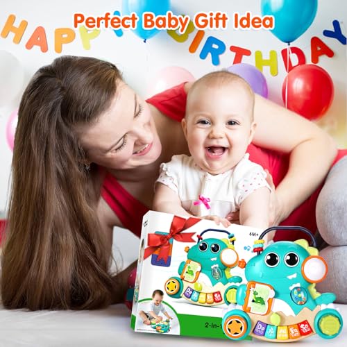 WITALENT Baby Toys 6-12 Months Dinosaur Piano Music Light Up Toys for 1 Year Old Boys Girls Infant Toys for 7 8 9 10 12 18 Months Interactive Piano Keyboard Toys Baby Christmas 1st Birthday Gifts